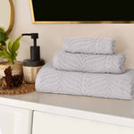 Superior Chevron Zero Twist Cotton Jacuqard 3 Piece Towel Set