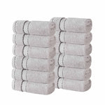12-Piece Plush Face Towels Ultra Soft Egyptian Giza Cotton Niles
