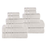 Superior Hays Cotton Medium Weight 12 Piece Bathroom Towel Set