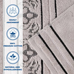 Superior Zero Twist Cotton Solid Jacquard Floral Face Towel Set of 12