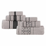 Superior Zero Twist Cotton Solid and Jacquard Floral 6 Piece Towel Set