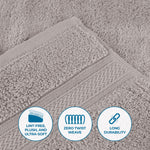 Superior Chevron Zero Twist Cotton Absorbent Solid 3 Piece Towel Set