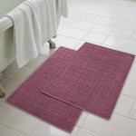 Superior Nora Cotton Thick Solid Checkered Washable Bath Mat Set of 2