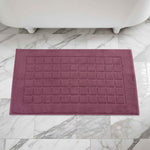 Superior Nora Cotton Thick Solid Checkered Washable Bath Mat Set of 2