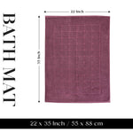 Superior Nora Cotton Thick Solid Checkered Washable Bath Mat Set of 2