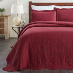 Aspen Jacquard Bedspread Set – 3‐Piece Cotton Blend Floral Bedding