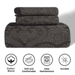 Aspen Jacquard Bedspread Set – 3‐Piece Cotton Blend Floral Bedding