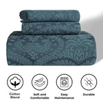 Aspen Jacquard Bedspread Set – 3‐Piece Cotton Blend Floral Bedding