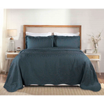 Aspen Jacquard Bedspread Set – 3‐Piece Cotton Blend Floral Bedding