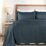 Aspen Jacquard Bedspread Set – 3‐Piece Cotton Blend Floral Bedding