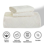 Aspen Jacquard Bedspread Set – 3‐Piece Cotton Blend Floral Bedding