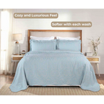 Aspen Jacquard Bedspread Set – 3‐Piece Cotton Blend Floral Bedding
