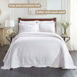 Aspen Jacquard Bedspread Set – 3‐Piece Cotton Blend Floral Bedding