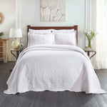Aspen Jacquard Bedspread Set – 3‐Piece Cotton Blend Floral Bedding