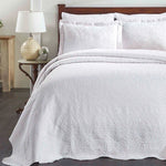 Aspen Jacquard Bedspread Set – 3‐Piece Cotton Blend Floral Bedding
