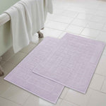 Superior Nora Cotton Thick Solid Checkered Washable Bath Mat Set of 2