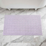 Superior Nora Cotton Thick Solid Checkered Washable Bath Mat Set of 2