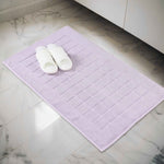 Superior Nora Cotton Thick Solid Checkered Washable Bath Mat Set of 2