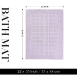 Superior Nora Cotton Thick Solid Checkered Washable Bath Mat Set of 2