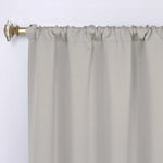 Solid Room Darkening Rod Pocket Blackout Curtain Panels, Set of 2