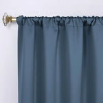 Solid Room Darkening Rod Pocket Blackout Curtain Panels, Set of 2
