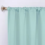 Solid Room Darkening Rod Pocket Blackout Curtain Panels, Set of 2