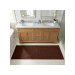 Solid Bordered Cotton Washable Non-Slip Bath Rugs or Runner