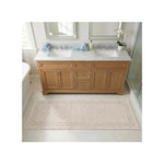 Solid Bordered Cotton Washable Non-Slip Bath Rugs or Runner