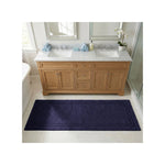 Solid Bordered Cotton Washable Non-Slip Bath Rugs or Runner
