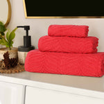 Superior Chevron Zero Twist Cotton Jacuqard 3 Piece Towel Set