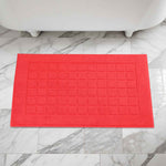 Superior Nora Cotton Thick Solid Checkered Washable Bath Mat Set of 2