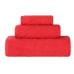 Superior Chevron Zero Twist Cotton Jacuqard 3 Piece Towel Set