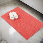 Superior Nora Cotton Thick Solid Checkered Washable Bath Mat Set of 2