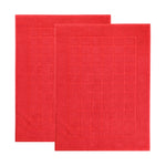 Superior Nora Cotton Thick Solid Checkered Washable Bath Mat Set of 2