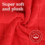 Superior Nora Cotton Thick Solid Checkered Washable Bath Mat Set of 2