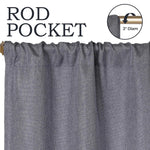 Room Darkening Blackout Curtains Linen Pattern Washable Set of 2