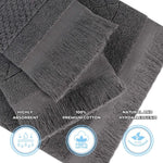 Rolla Cotton Geometric Jacquard Plush Bath Sheet Set of 2