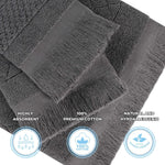 Rolla Cotton Geometric Jacquard Absorbent 8 Piece Towel Set