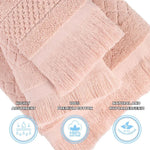 Rolla Cotton Geometric Jacquard Plush Bath Sheet Set of 2
