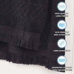Rolla Cotton Geometric Jacquard Plush Bath Sheet Set of 2