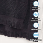 Rolla Cotton Geometric Jacquard Absorbent 8 Piece Towel Set