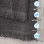 Rolla Cotton Geometric Jacquard Plush Bath Sheet Set of 2