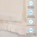 Rolla Cotton Geometric Jacquard Plush Bath Sheet Set of 2