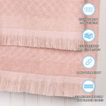 Rolla Cotton Geometric Jacquard Plush Bath Sheet Set of 2