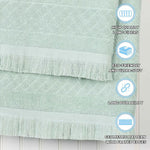 Rolla Cotton Geometric Jacquard Plush Bath Sheet Set of 2