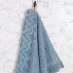 Rolla Cotton Geometric Jacquard Plush Bath Sheet Set of 2