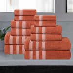 Superior Brea Zero Twist Cotton Ribbed Geometric 12 Piece Towel Set