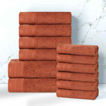 Cotton Waffle Border Towel Set 12-Piece - Honeycomb