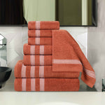 Superior Brea Zero Twist Cotton Ribbed Geometric 8 Piece Towel Set