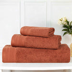 Superior Honeycomb Textured Border Luxury Cotton 3 Piece Towel Set